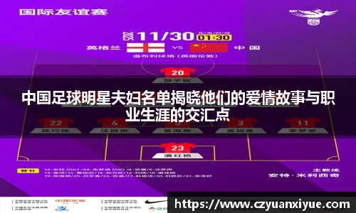 中国足球明星夫妇名单揭晓他们的爱情故事与职业生涯的交汇点